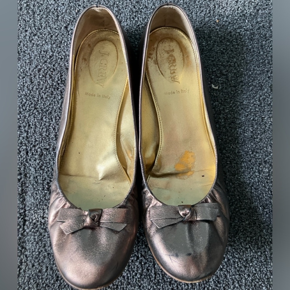 Well loved bronze J.Crew ballet flats